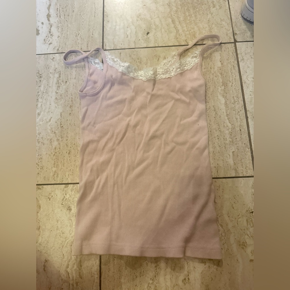 Brandy Melville Pink and White Chemise with Smooth Stretchy Fabric